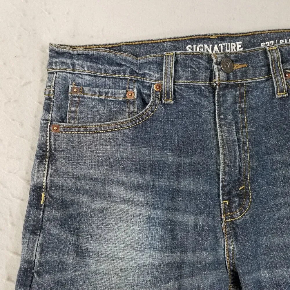 Levi's S37 Signature jeans men's 32x31 slim straight blue stretch denim pants